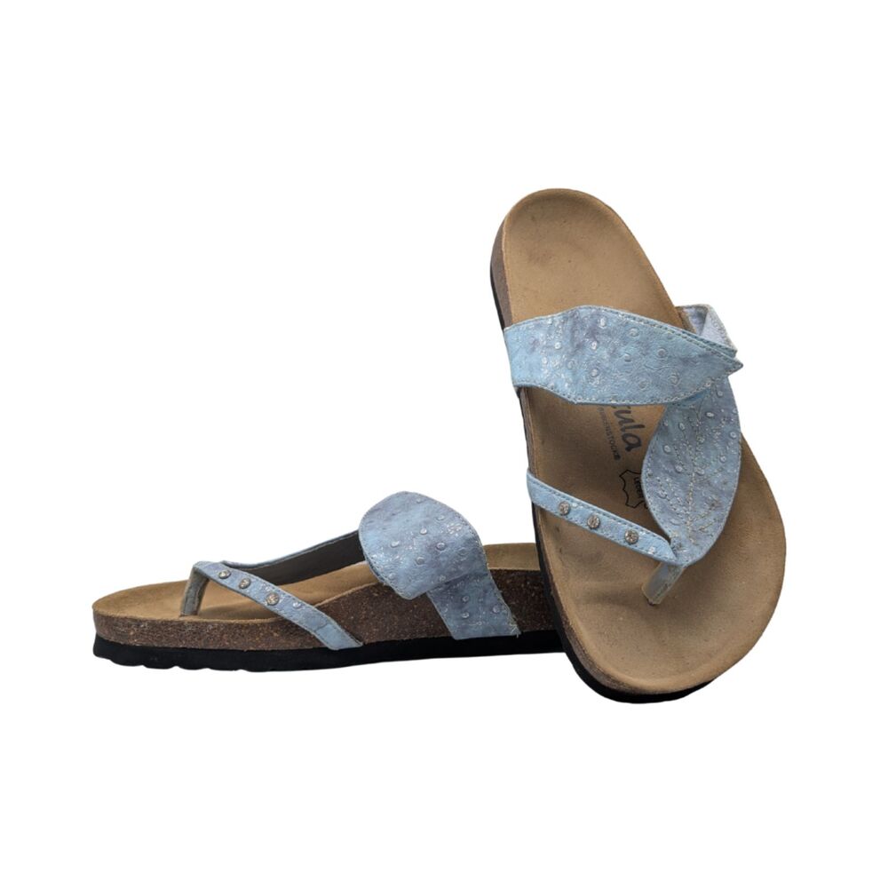 Betula by Birkenstock Blue Studded Sandals Size 7